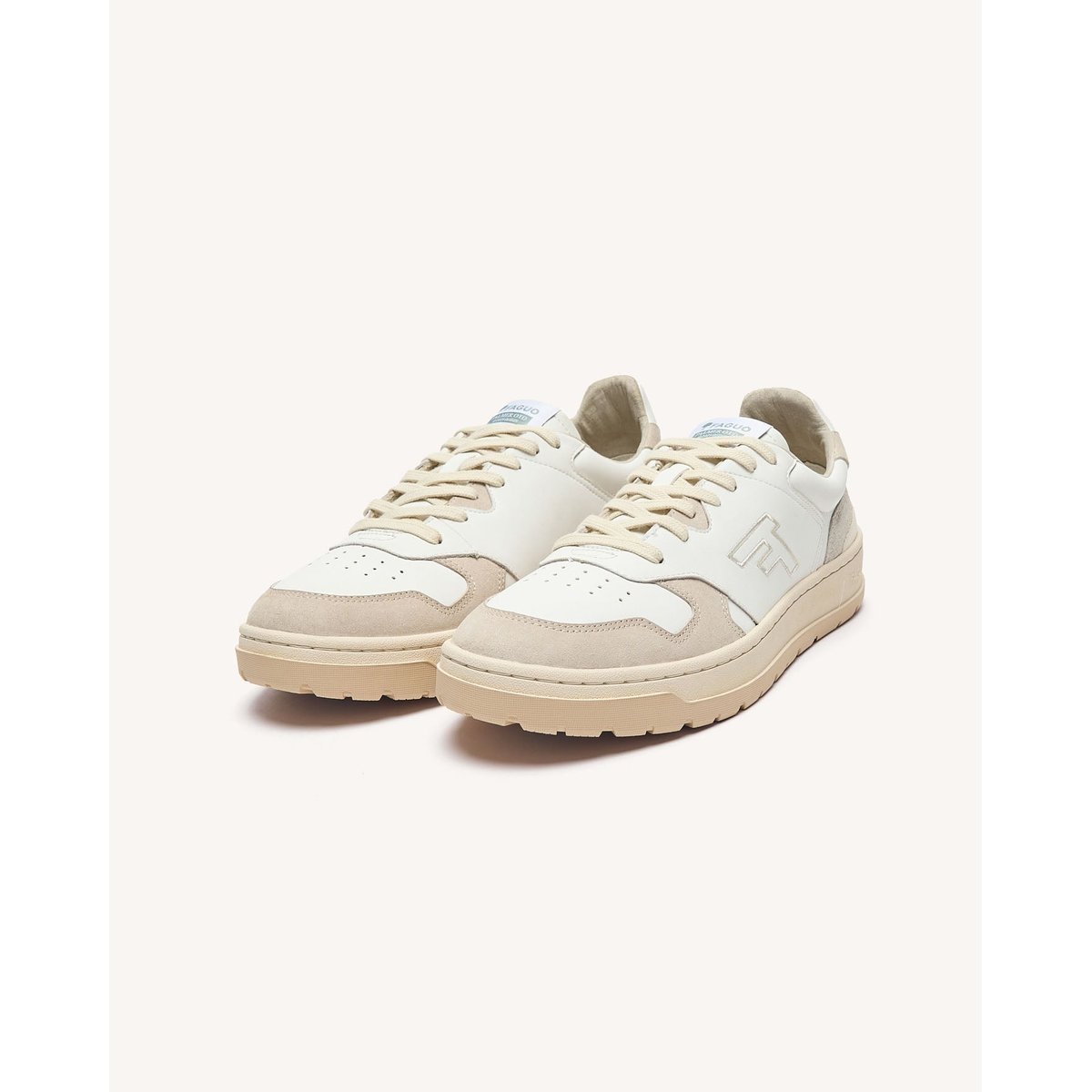 Baskets basses en cuir blanc, FAGUO