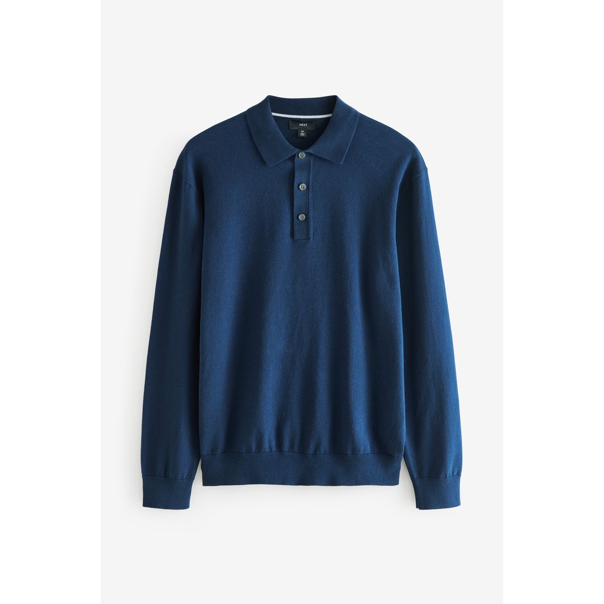 Polo en maille à manches longues, lot de 2 bleu marine/neutre, NEXT