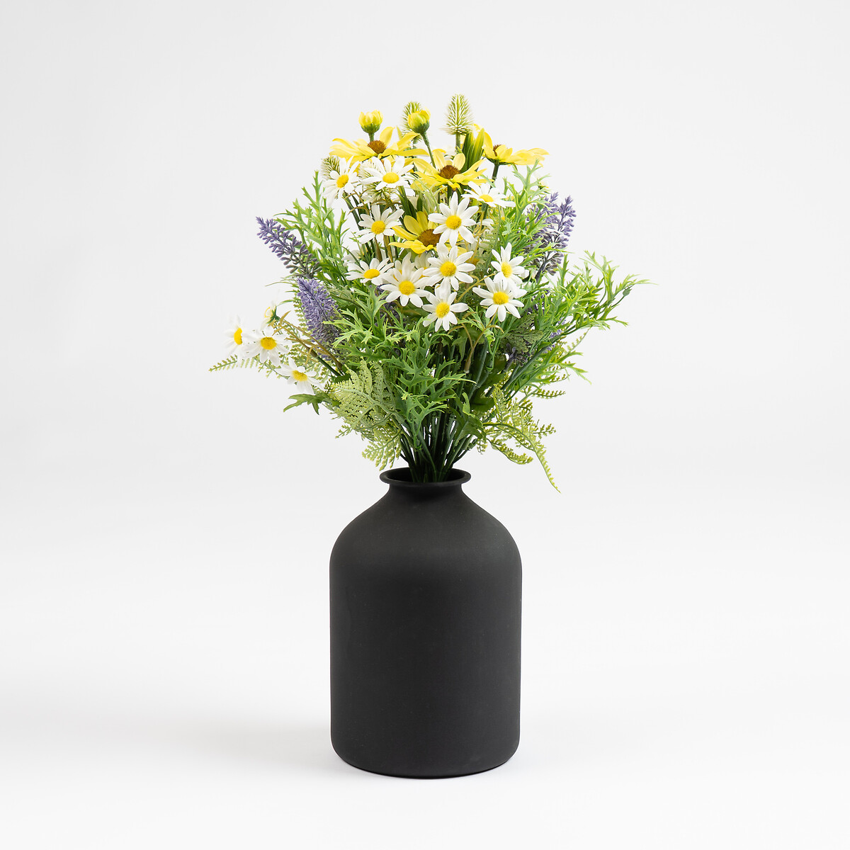 52cm Artificial Mixed Floral Bouquet in Black Vase black, SO'HOME