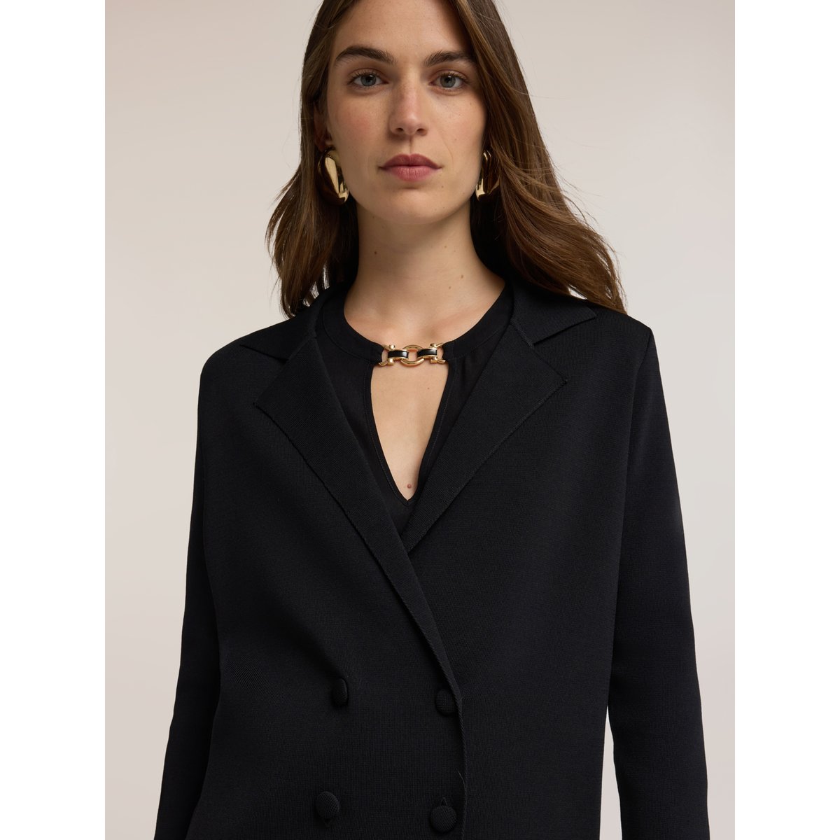 Cardigan double boutonnage noir, MOTIVI