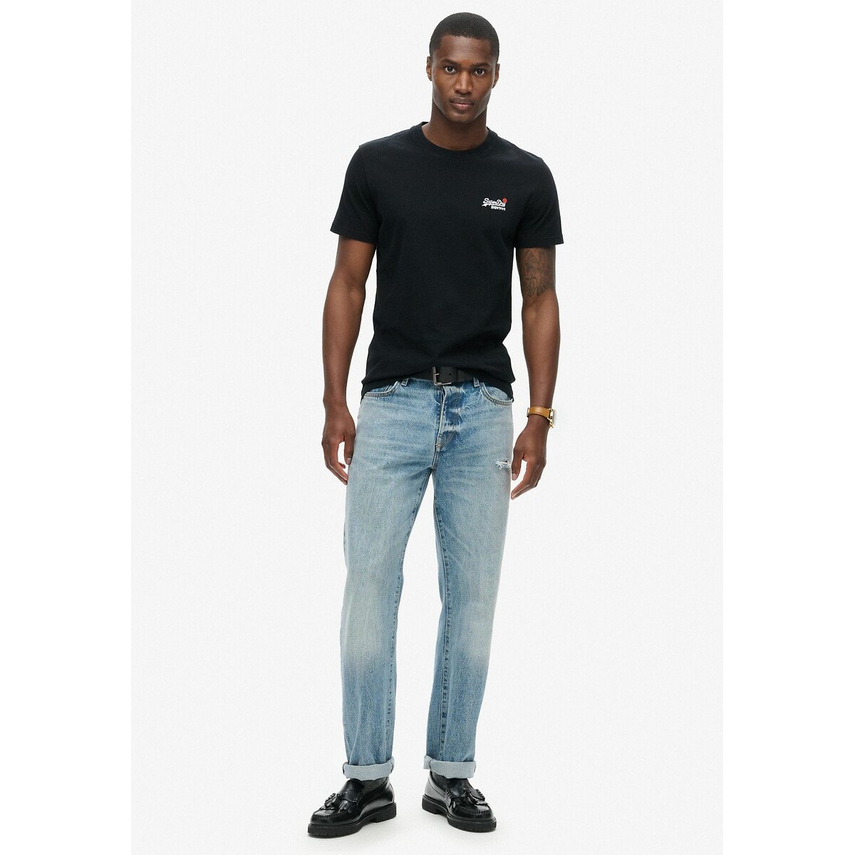T-shirt Essential Logo noir/orange, SUPERDRY