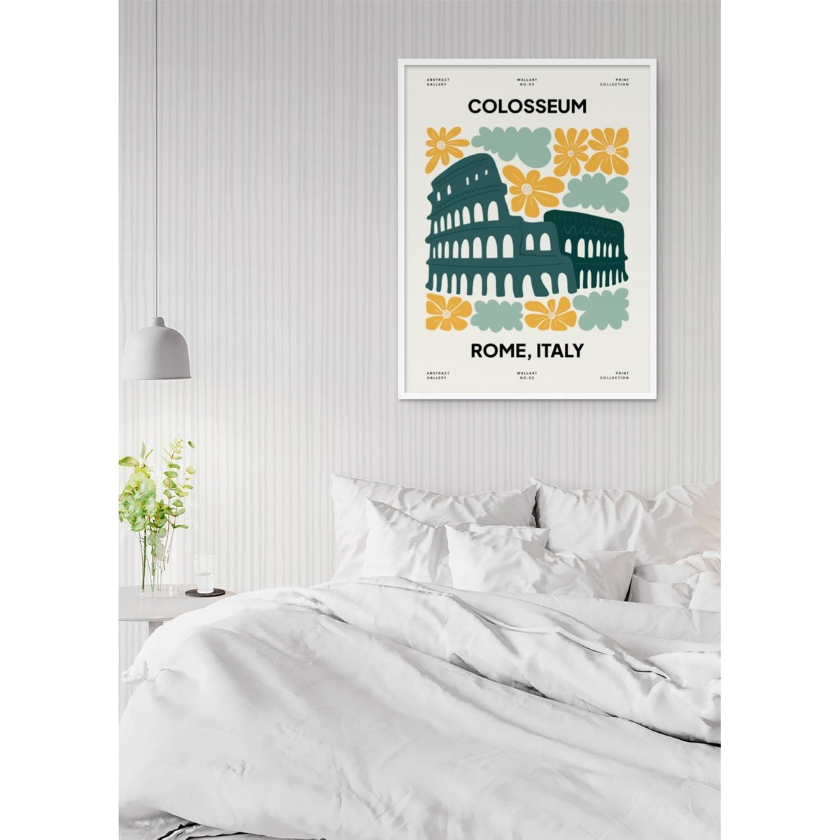 Affiche Rome Colisée blanc, L'AFFICHERIE