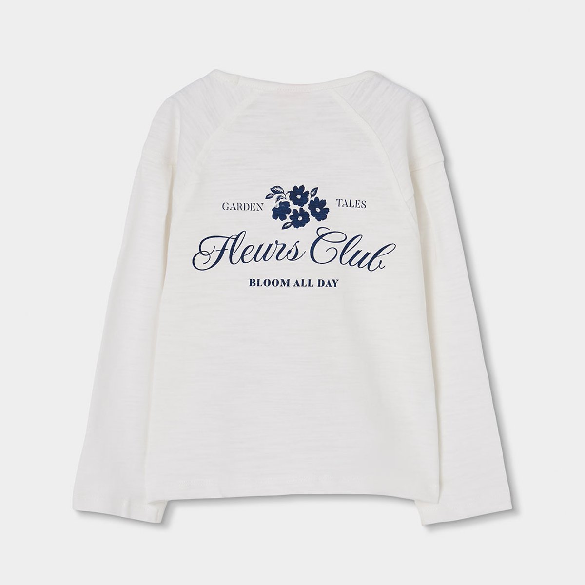 T-shirt fille en maille imprimé fleurs blanc, BOBOLI