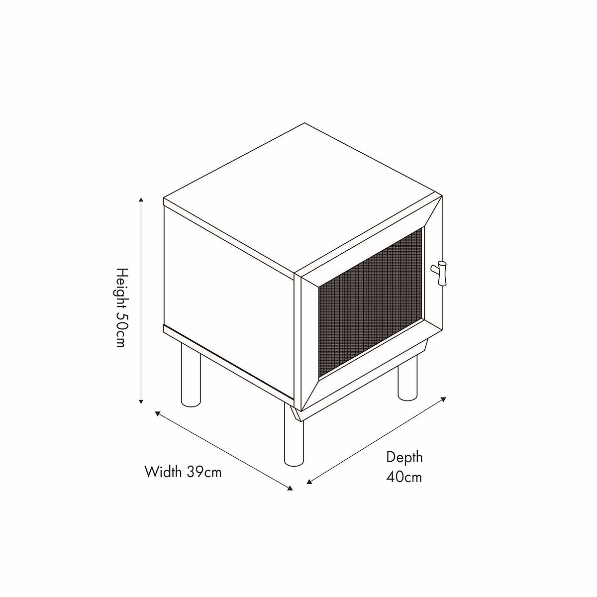 Hedric Natural Rattan Bedside Table natural rattan, ÉDITÉ