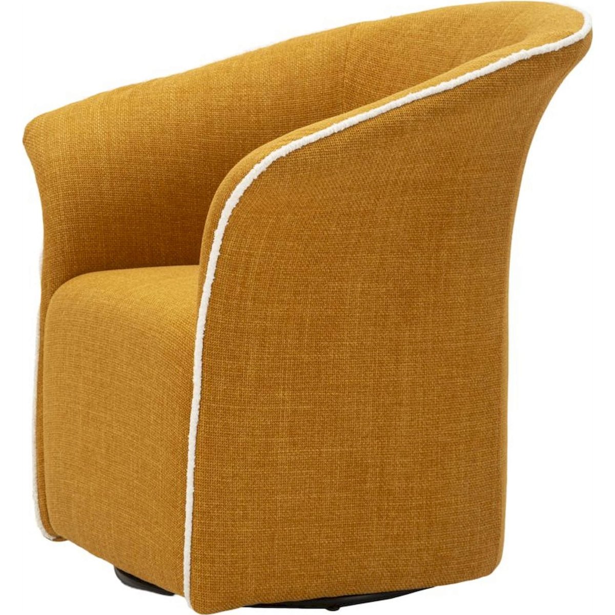Fauteuil pivotant enveloppant socle en fer MODERN moutarde, RECOLLECTION