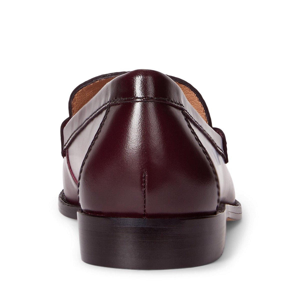 Mocassini Wynnie in pelle glacé rosso scuro, LAUREN RALPH LAUREN
