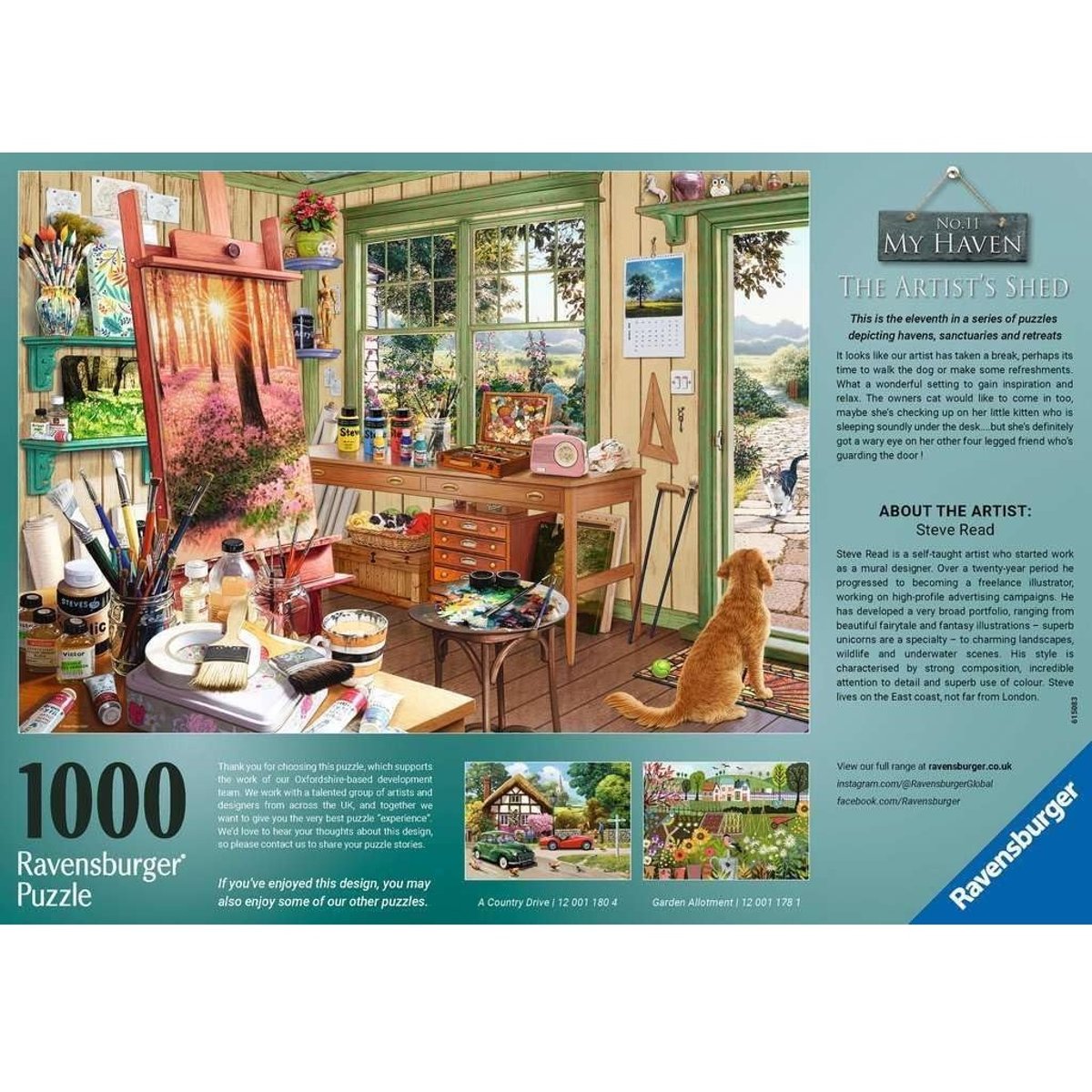 Puzzle L'atelier de l'artiste 1000 pcs vert, RAVENSBURGER