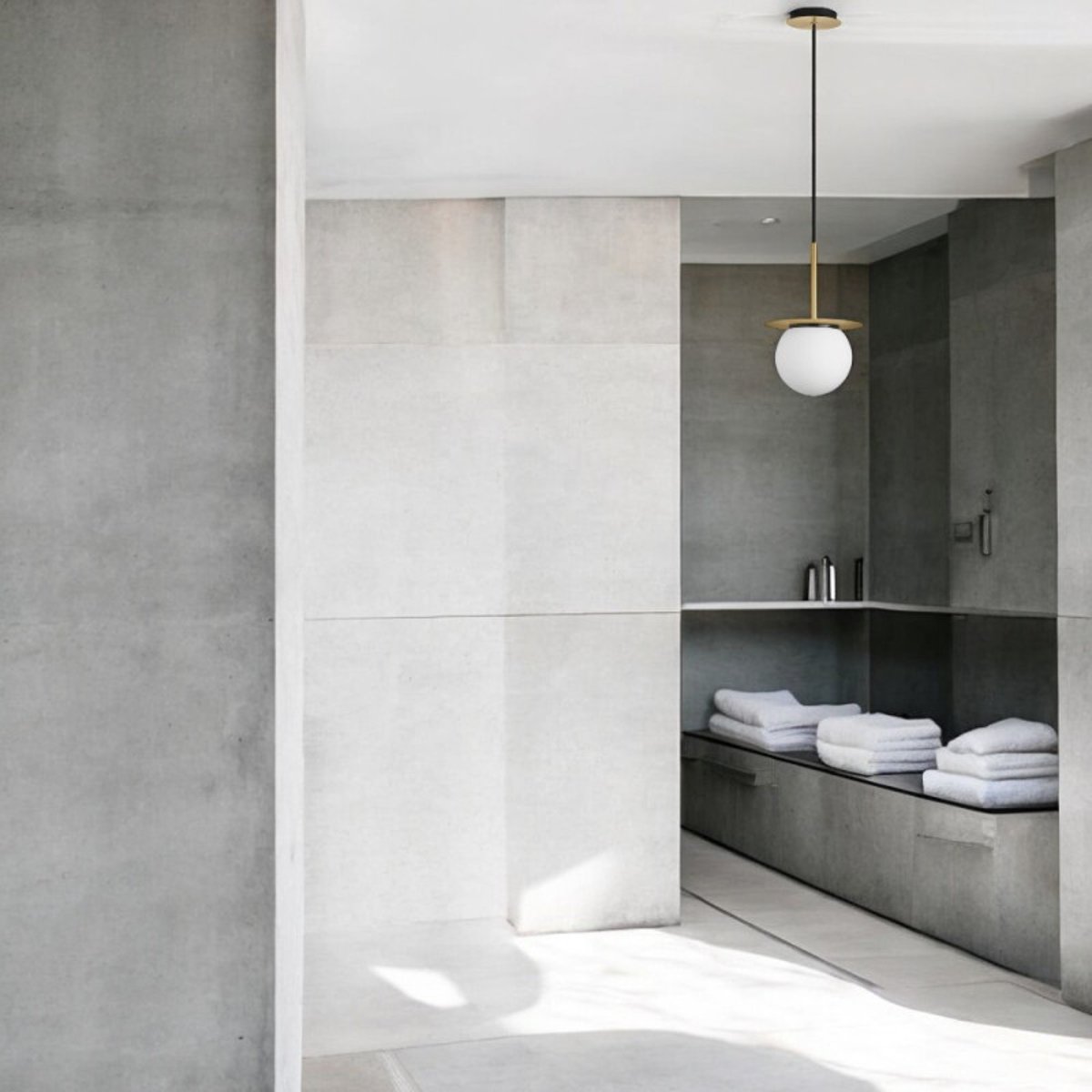 Suspension Salle De Bain Verre Et Laiton Mat Ip44 Alix laiton, MILLUMINE