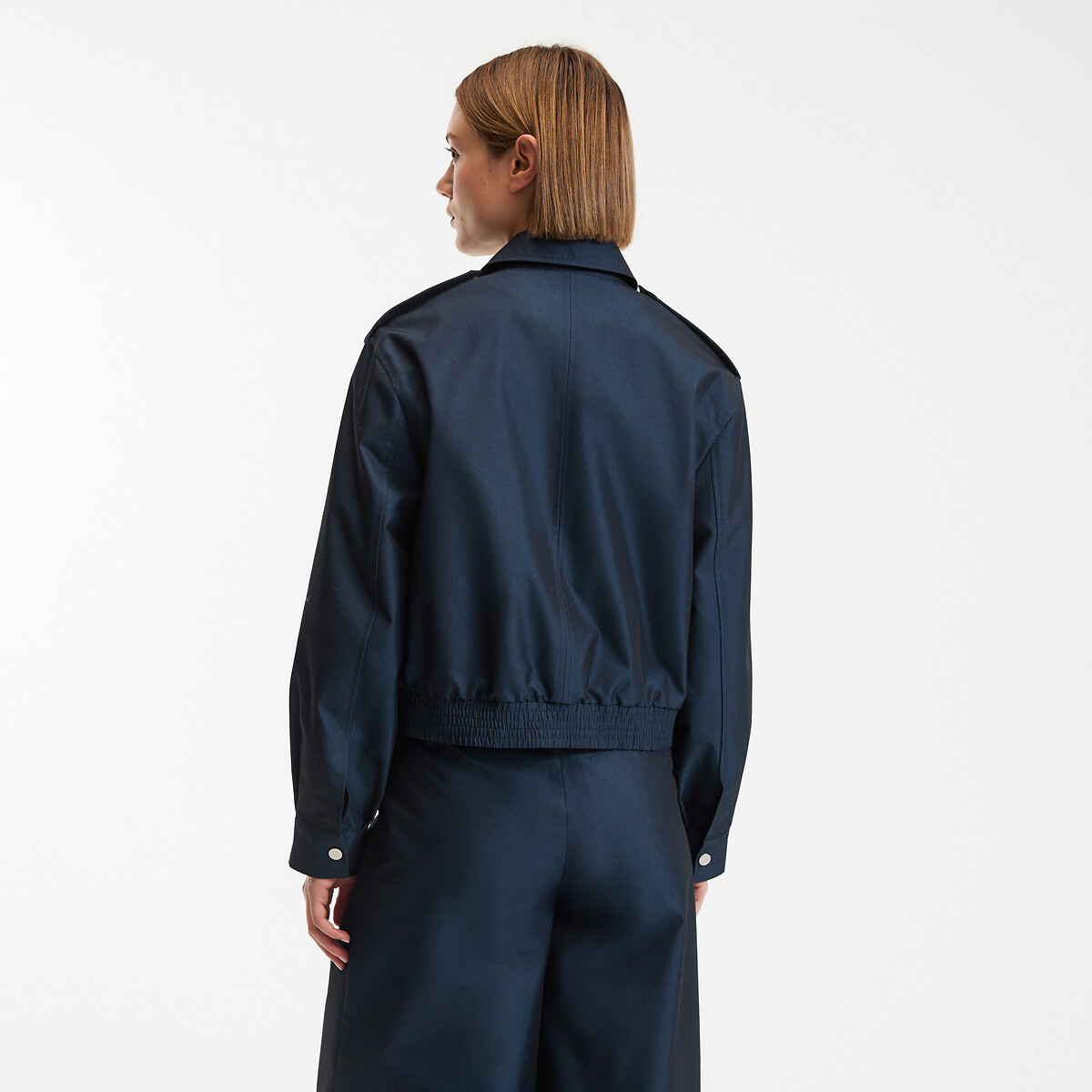 Veste courte ample à pattes d'épaules bleu marine, LA REDOUTE COLLECTIONS