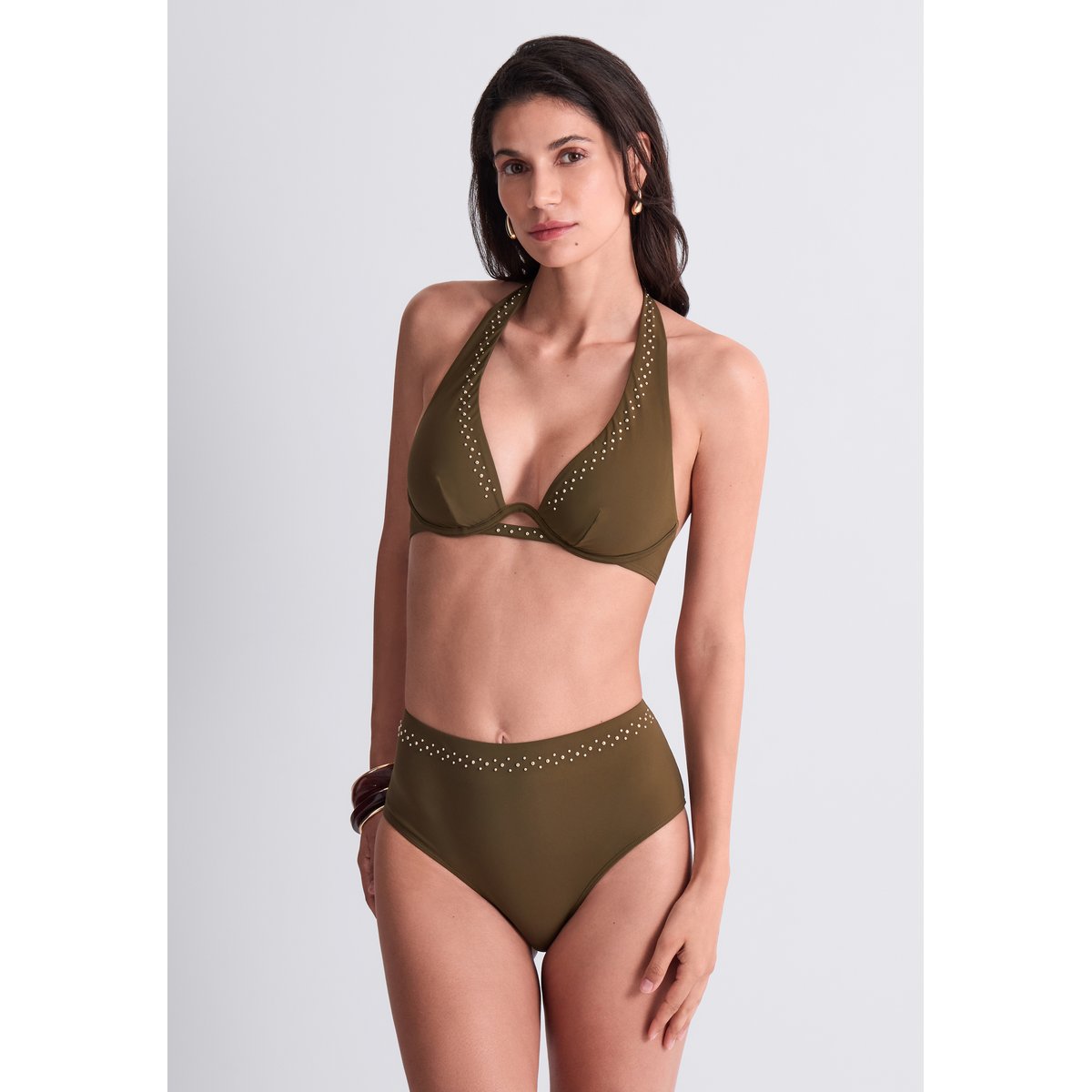Haut de maillot de bain Triangle mono-armature Summer Stars. kaki, AUBADE