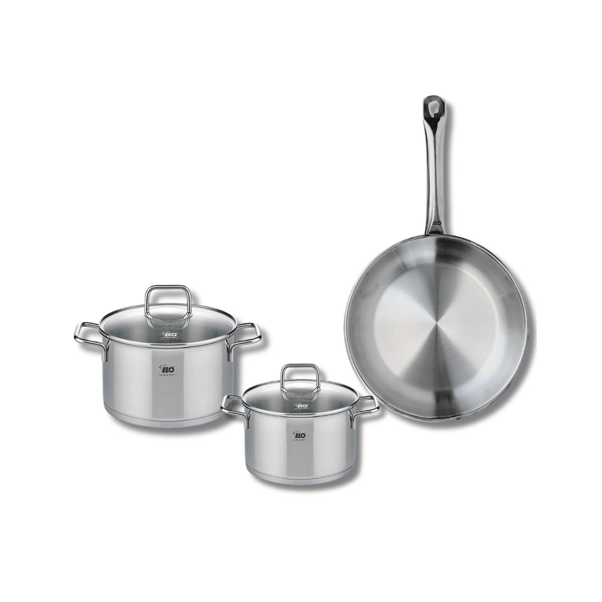 Batterie 1 poêle 28cm + 2 faitouts 16/20cm PROFI CITRIN inox, ELO