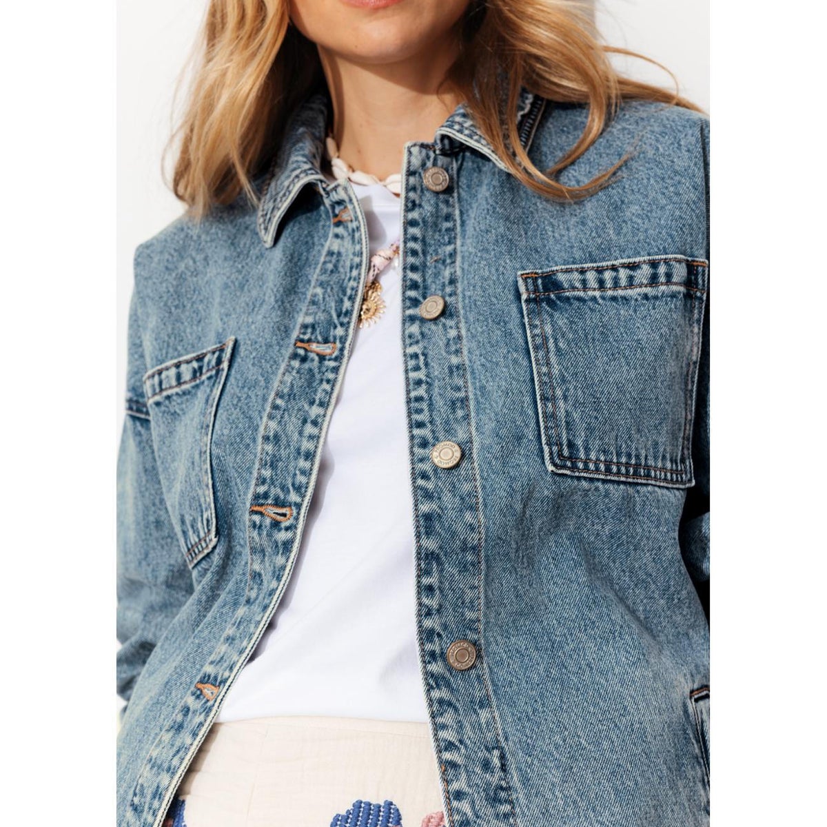 Veste surchemise en jean jean clair, PROMOD