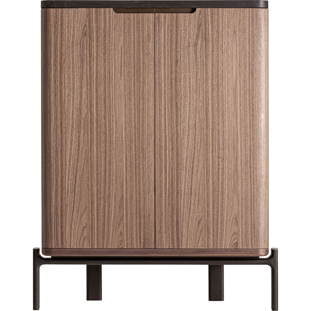 Armoire contemporaine en bois marron, noyer noir et beige, RECOLLECTION