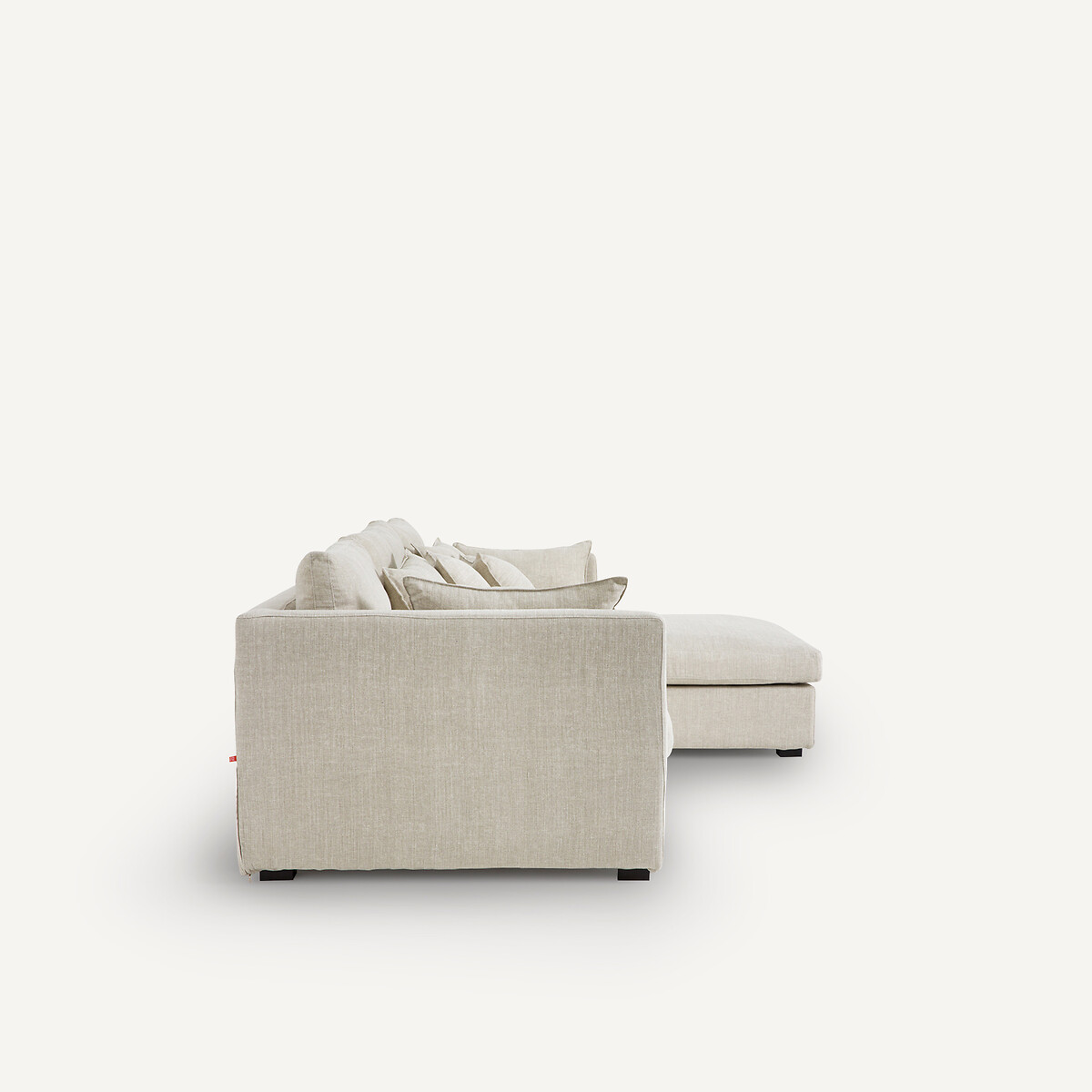 Canapé d'angle, en coton et lin, Néo Kinkajou beige, AM.PM