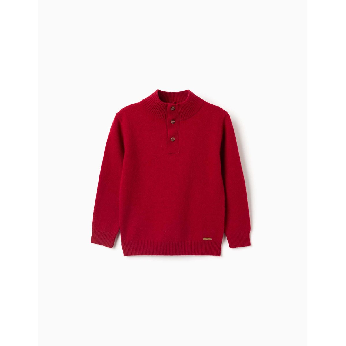 Pull en mélange de laine avec col montant rouge, ZIPPY