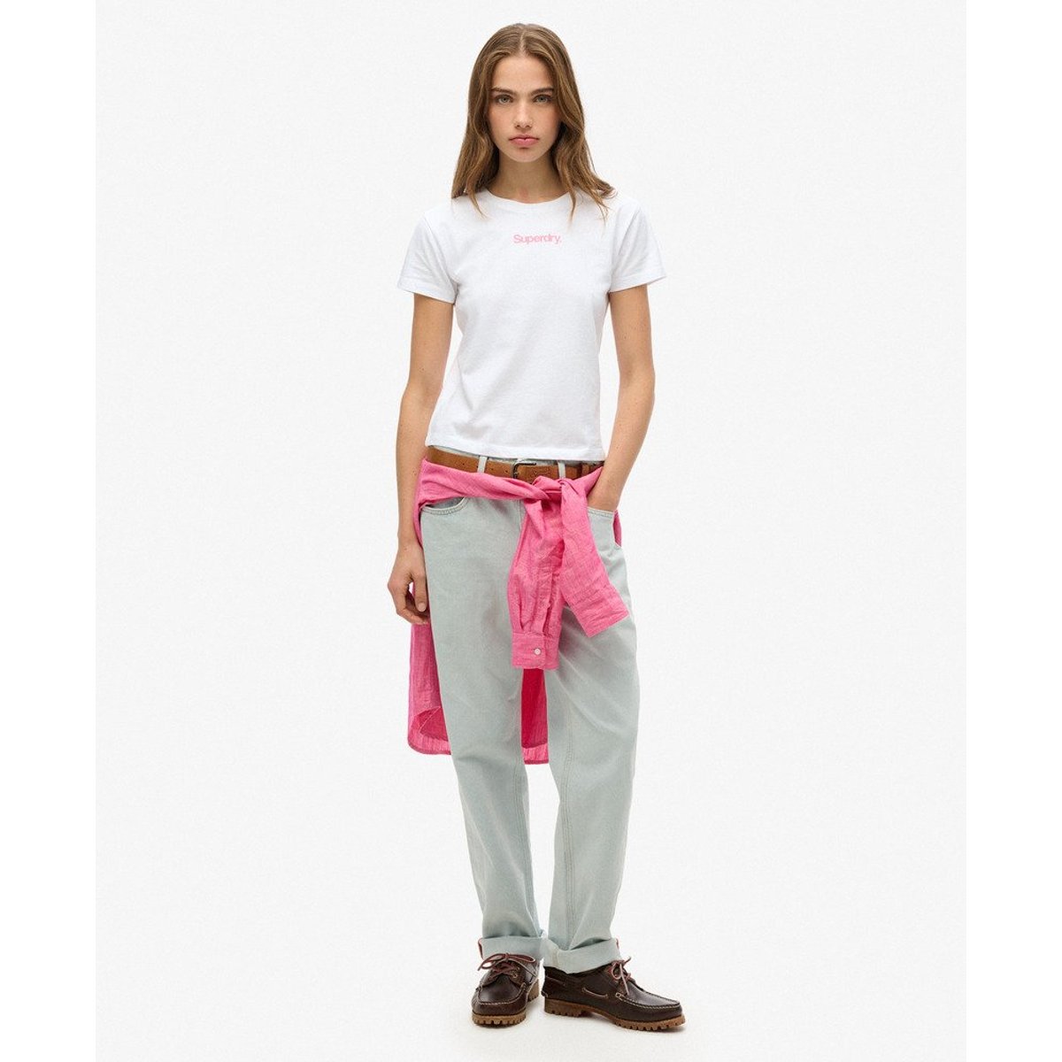 T-shirt ajusté Core Logo City blanc éclatant, SUPERDRY
