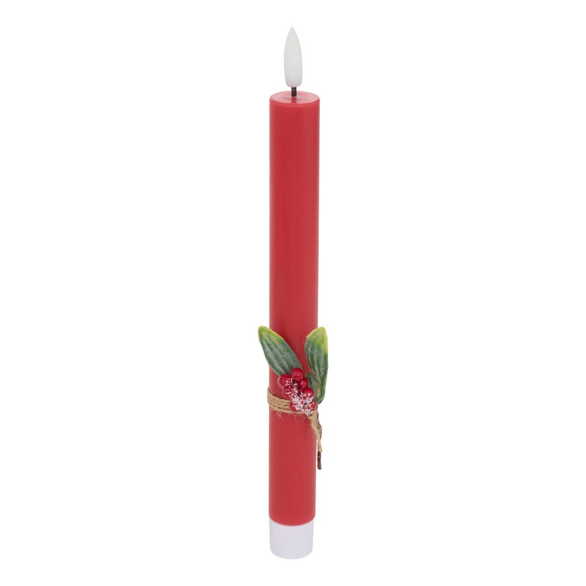 Lot de 2 bougies LED Lupa bâton rouge rouge, ATMOSPHERA