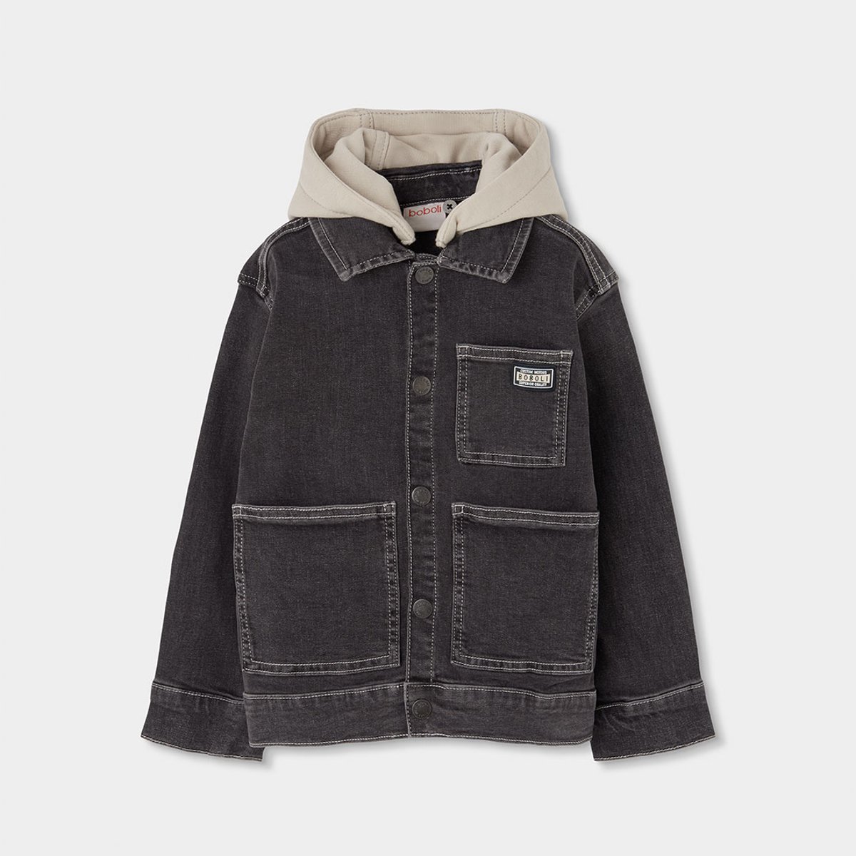 Veste en jean e pour garçon gris, BOBOLI