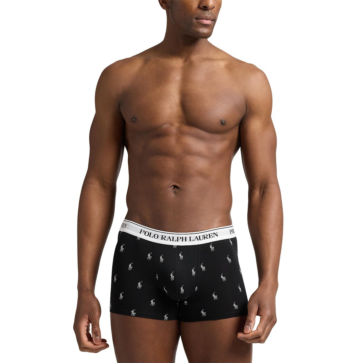 Lote de 5 cuecas boxer clássicas em algodão stretch preto + cinzento + branco + estampado, POLO RALPH LAUREN