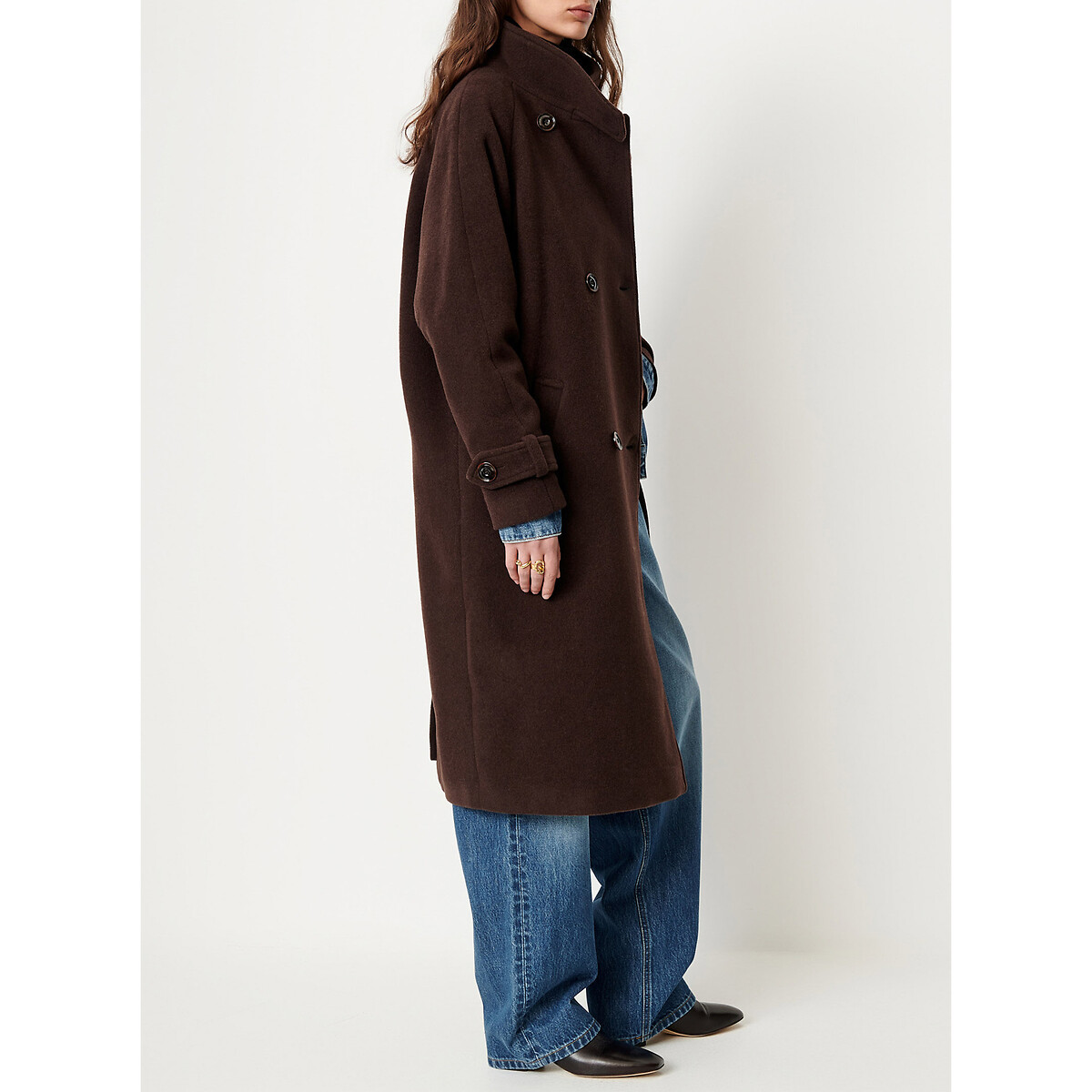 Cappotto lungo in misto lana, BLEECKETT caffé marrone, SESSUN