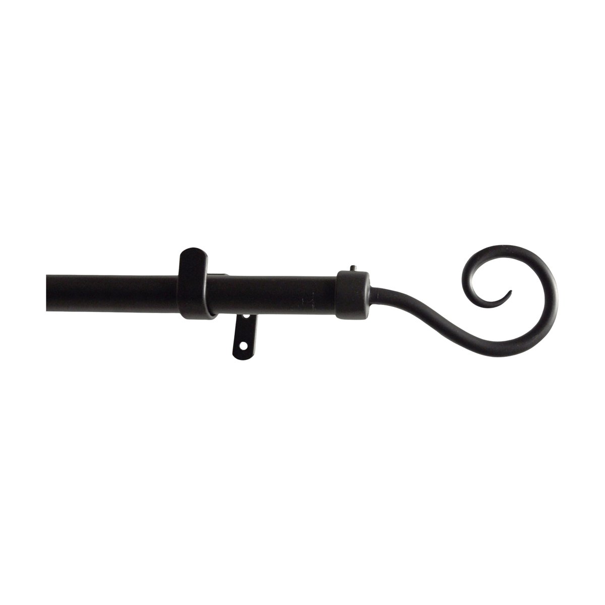 Kit tringle à rideaux fixe avec embouts crosse D20mm noir, MOBOIS