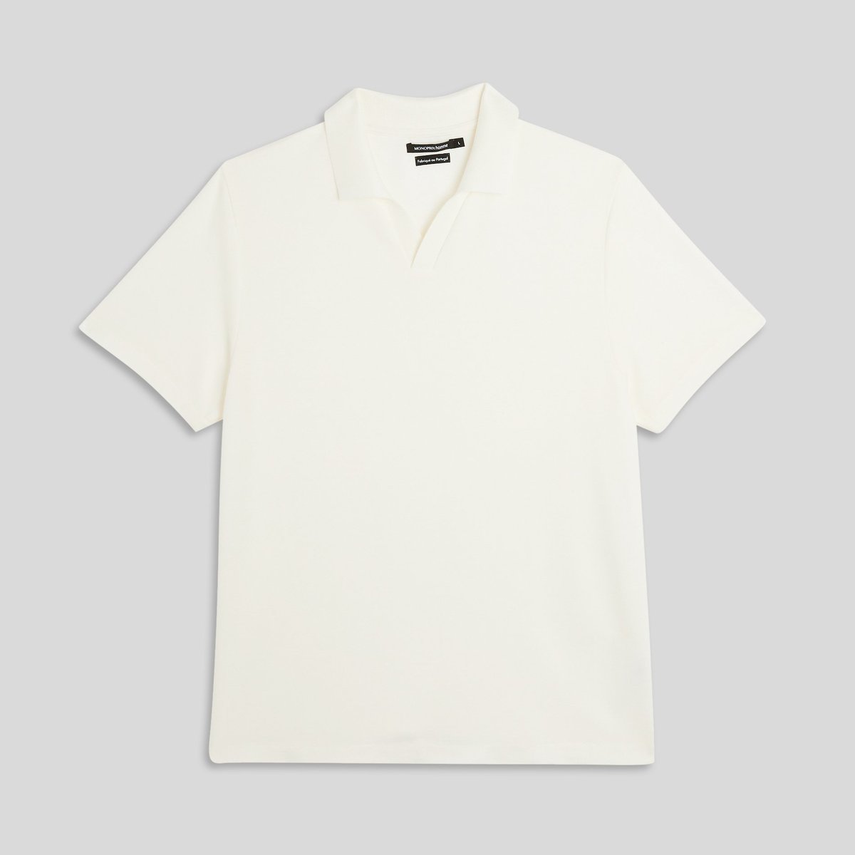 Polo manches courtes en viscose ecru, MONOPRIX
