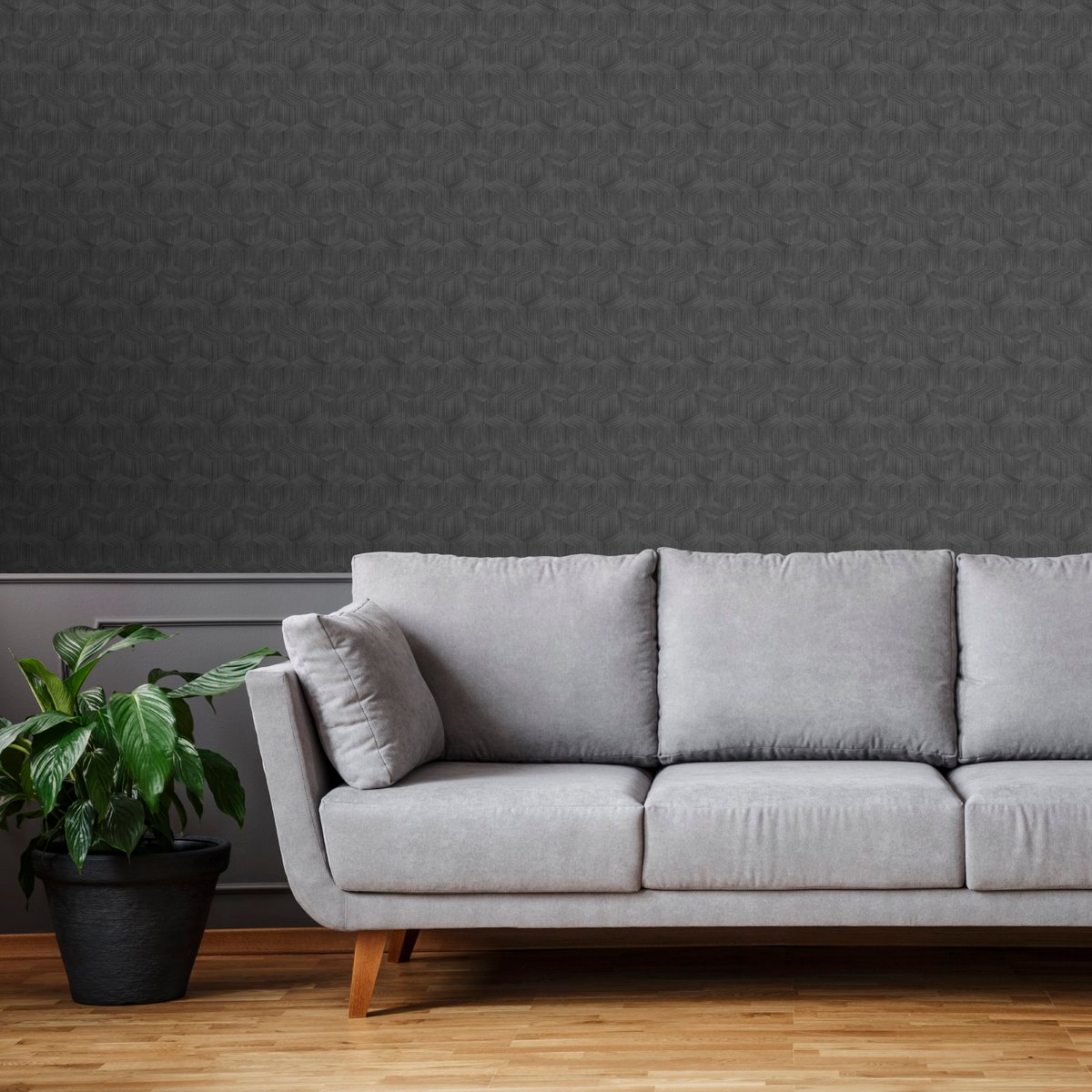 Papier peint Rotin foncé gris, SUPERFRESCO EASY