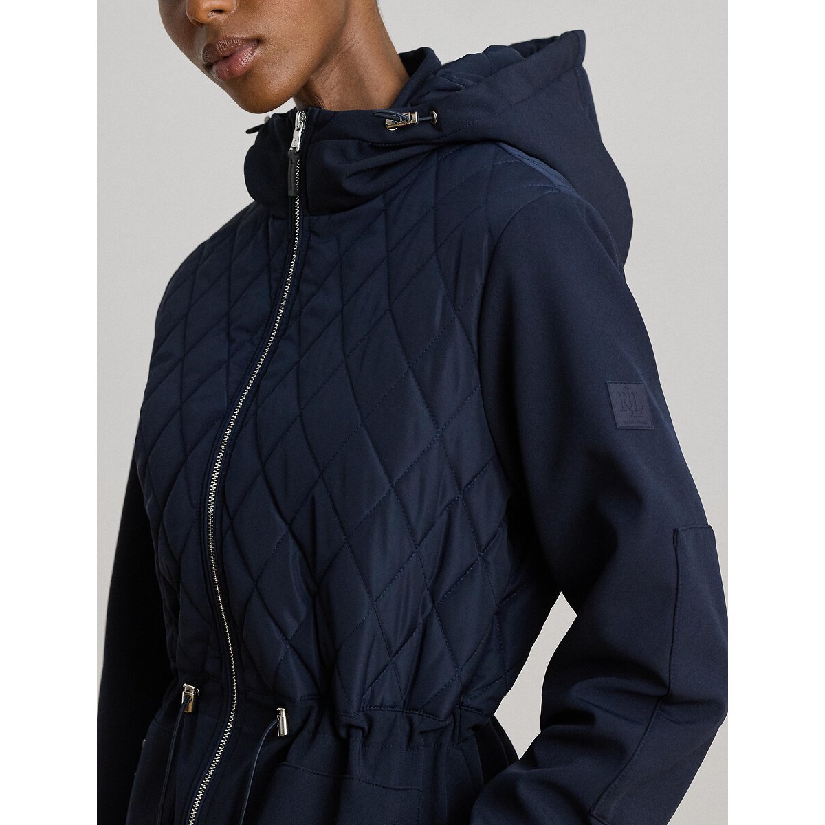 Parka mi-longue matelassée à capuche marine, LAUREN RALPH LAUREN