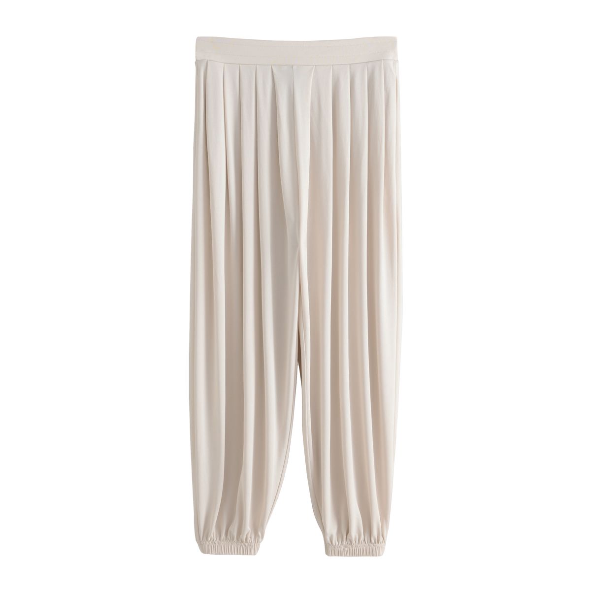 Pantalon bouffant soyeux plissé naturel, NEXT
