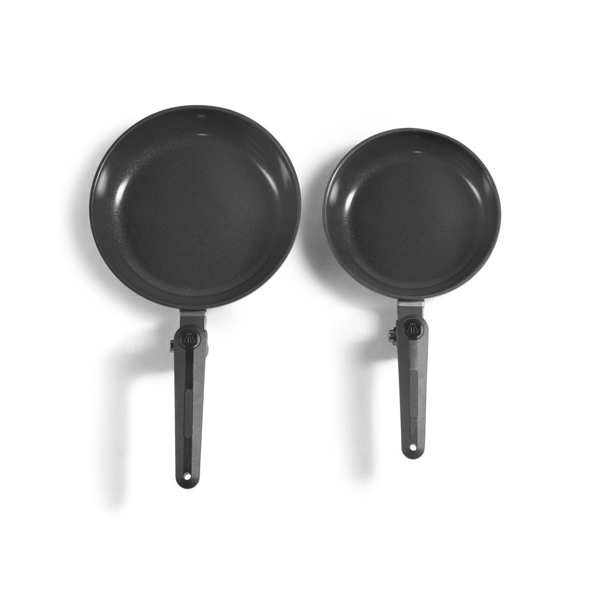Set de 2 poêles 24/28 cm avec manches repliables - Transformer couleur unique, LAGUIOLE CUISSON