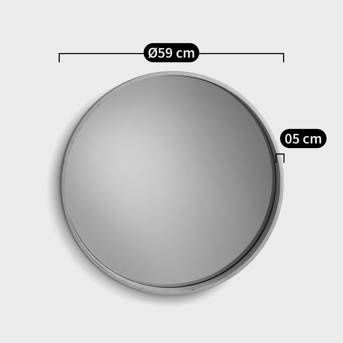 Miroir rond plaqué chêne Ø59 cm, Alaria chêne clair, LA REDOUTE INTERIEURS