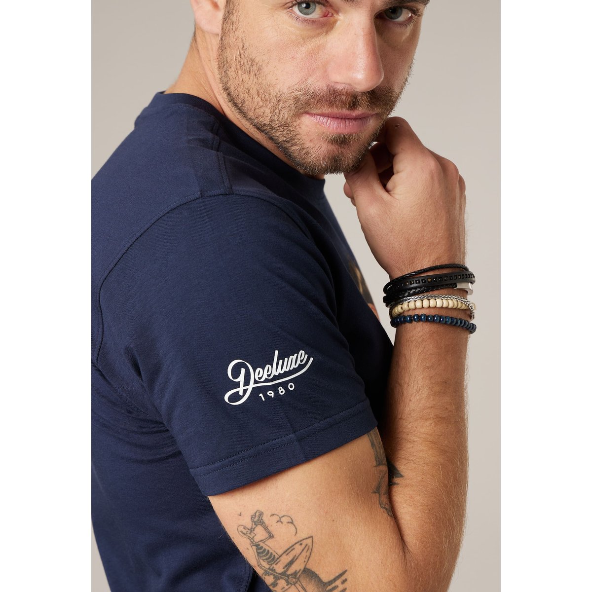 T-shirt homme coton TENNIS navy, DEELUXE