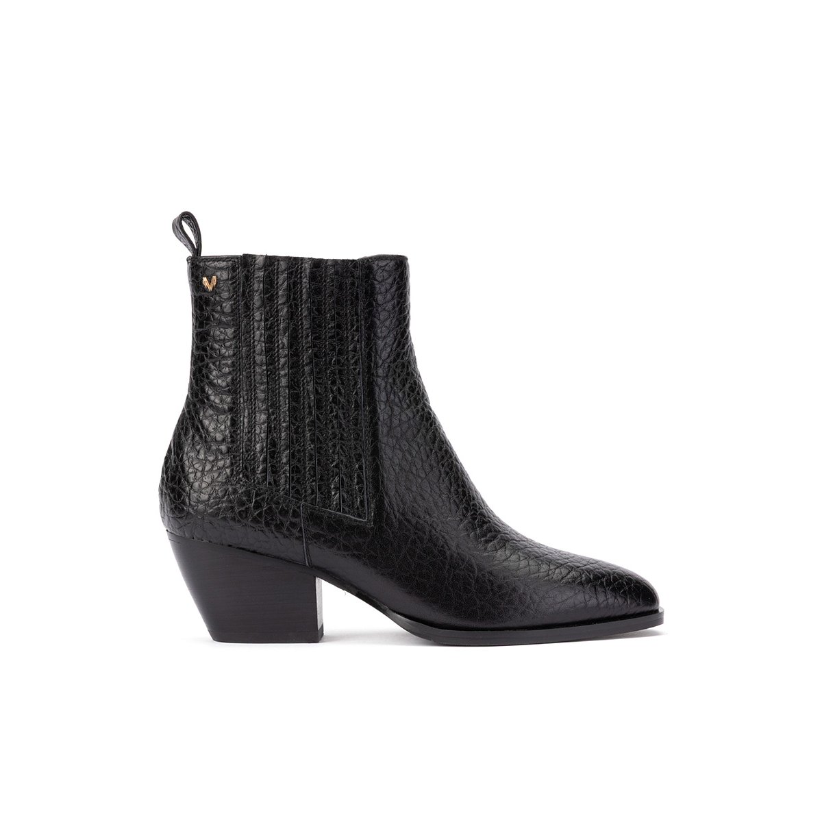 Bottines à talon cuir Jeanne black, MARTINELLI