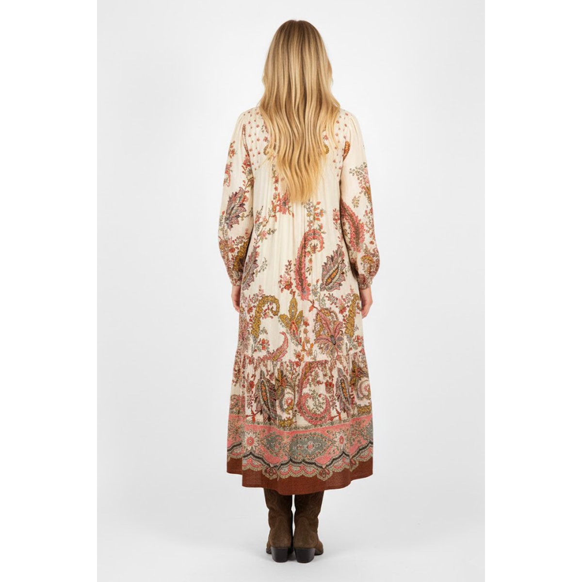 Robe longue imprimée FIDELIA ecru, DERHY