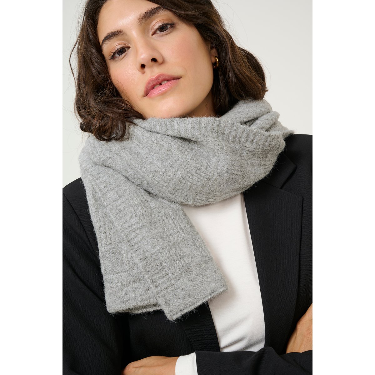 Scarf gris grey melange, KAFFE