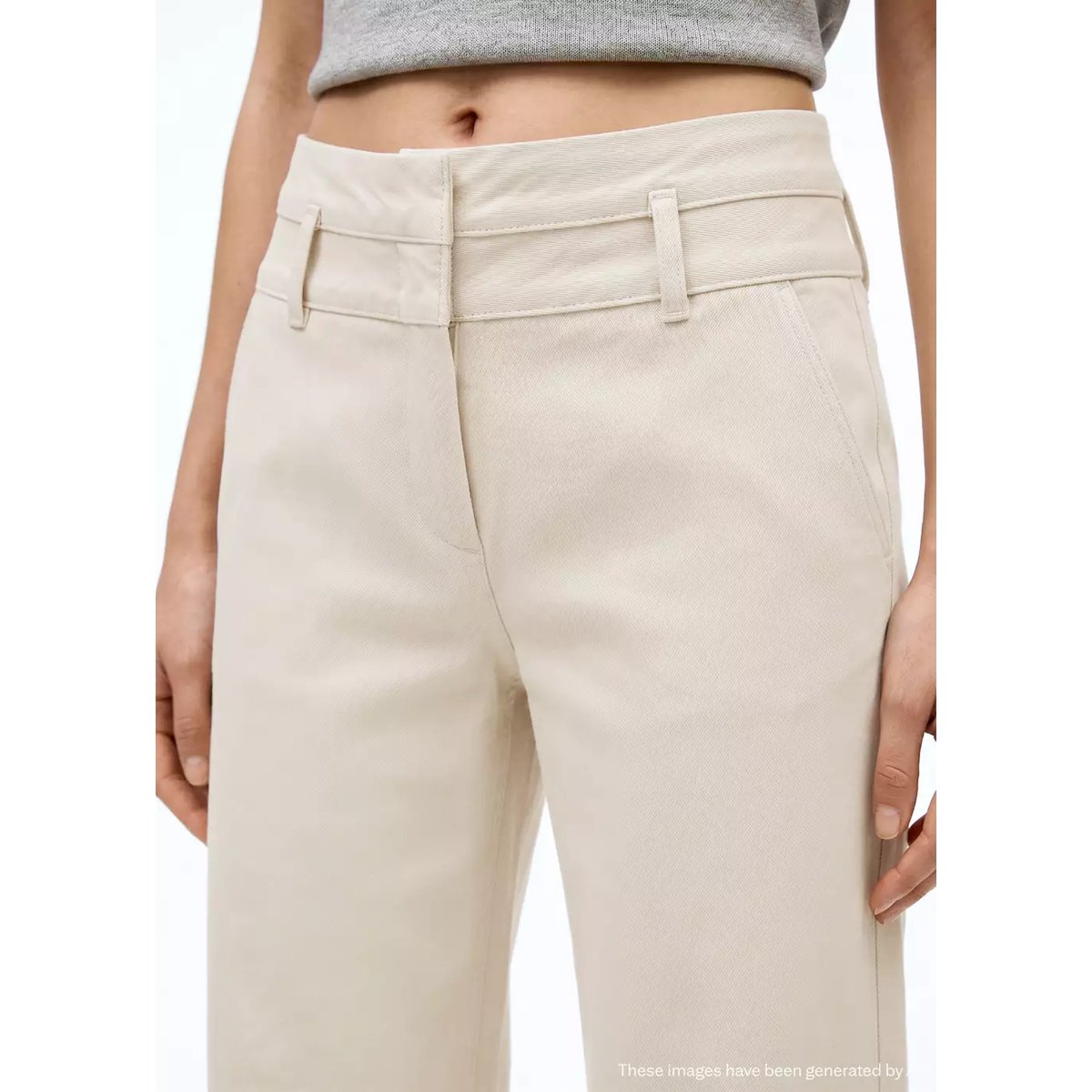 Jean droit double taille sable, MANGO TEEN