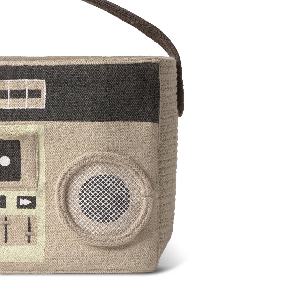 Panier Boombox MUSIC STUDIO gris clair, gris foncé, blanc, naturel, LORENA CANALS