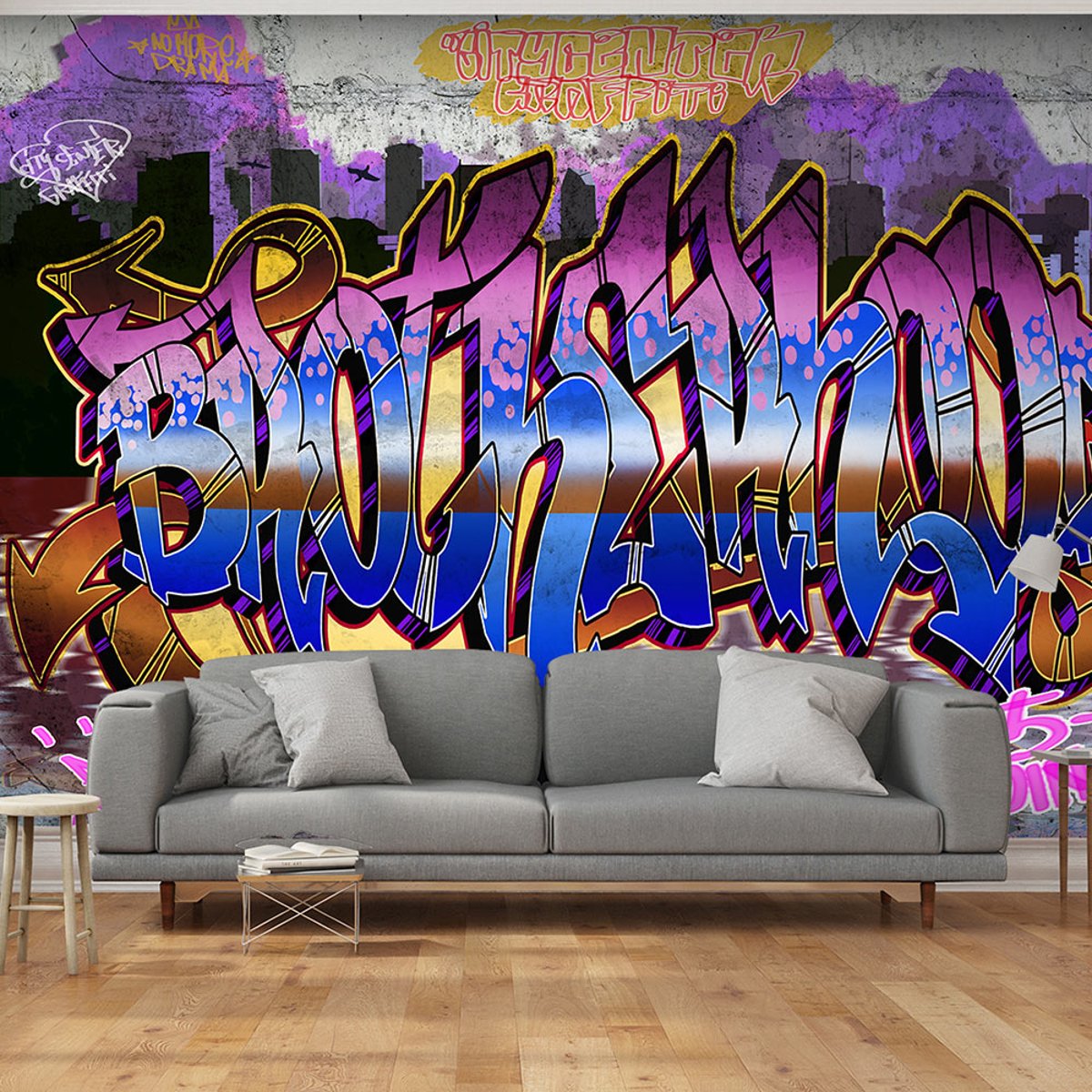 Papier peint intissé panoramique Street art Colorful Mural multicouleur, EDEN