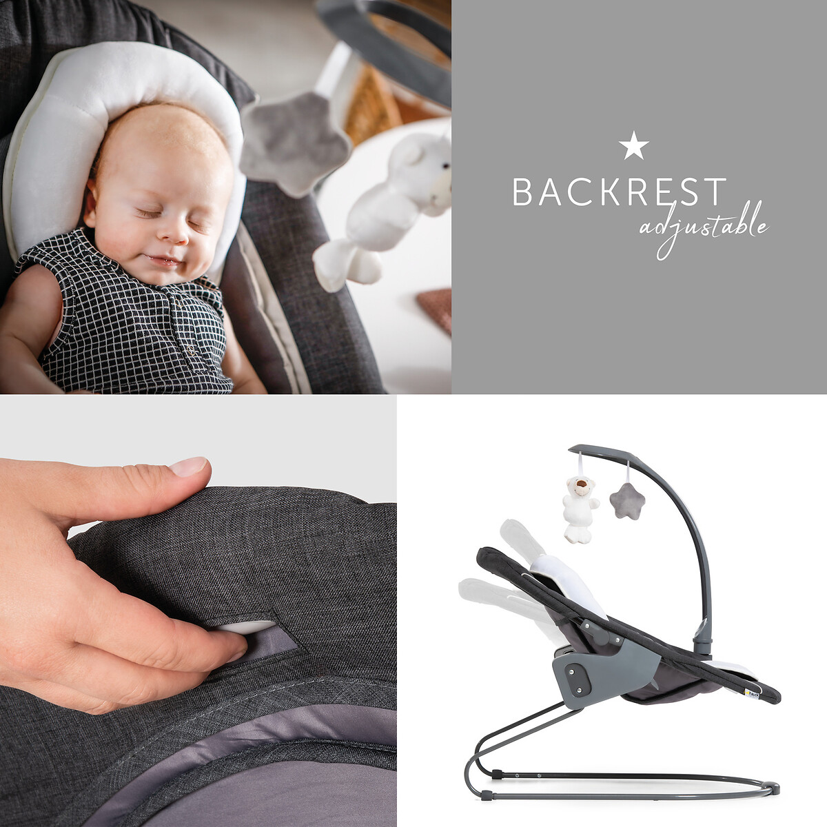 Alpha Bouncer Deluxe melange grey, HAUCK