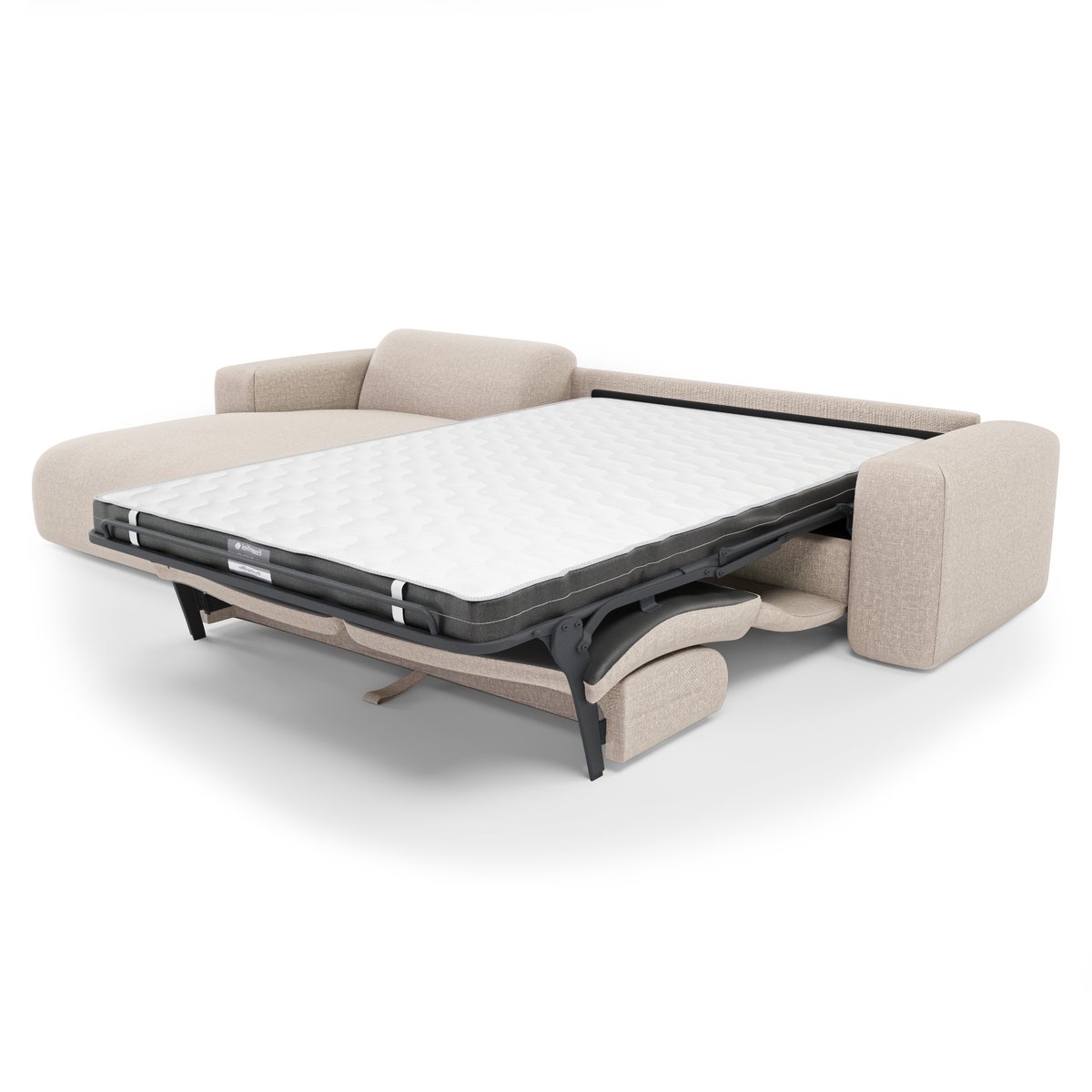 Canapé d'angle en tissu tramé MYRA beige, SIA HOME