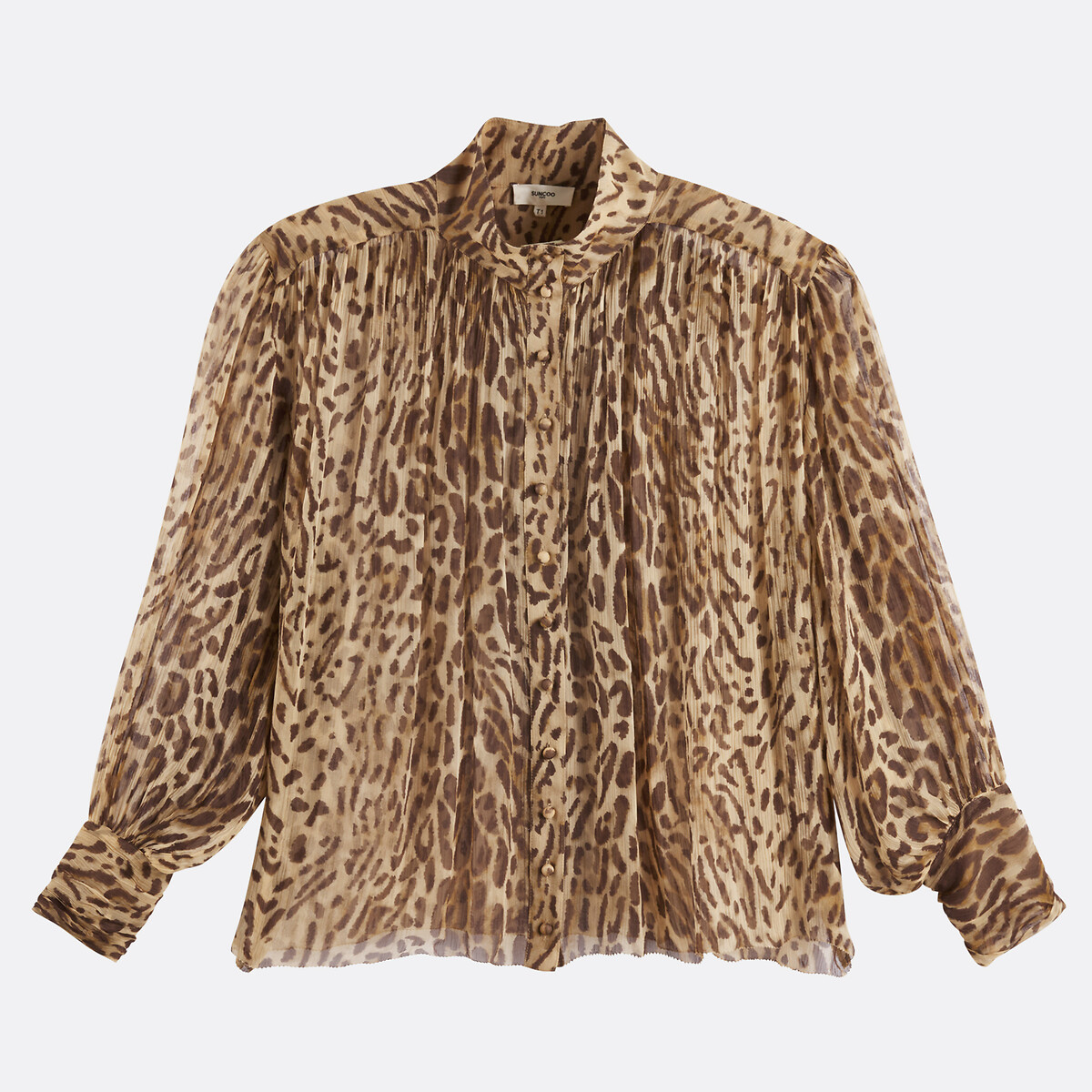 Blouse imprimé léopard, LUX imprimé beige, SUNCOO