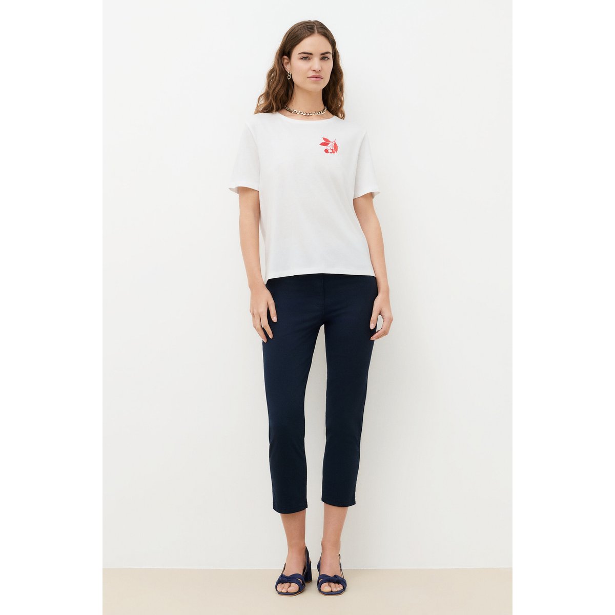 T-shirt droit col rond T-SHIRT TCERISE rouge, CAROLL