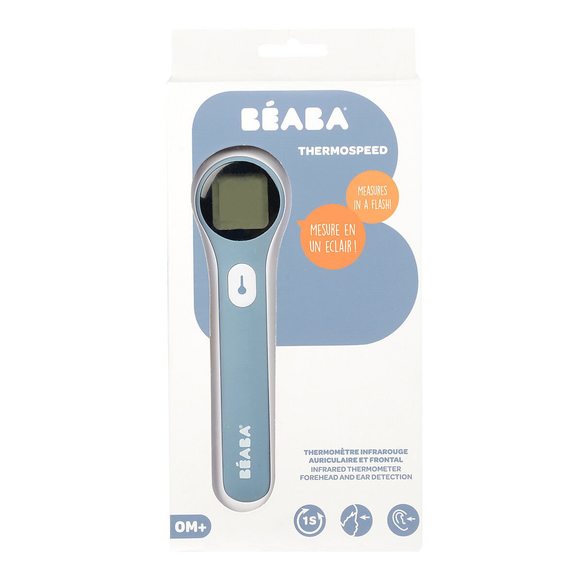Thermomètre infrarouge auriculaire et frontal blanc/bleu, BEABA