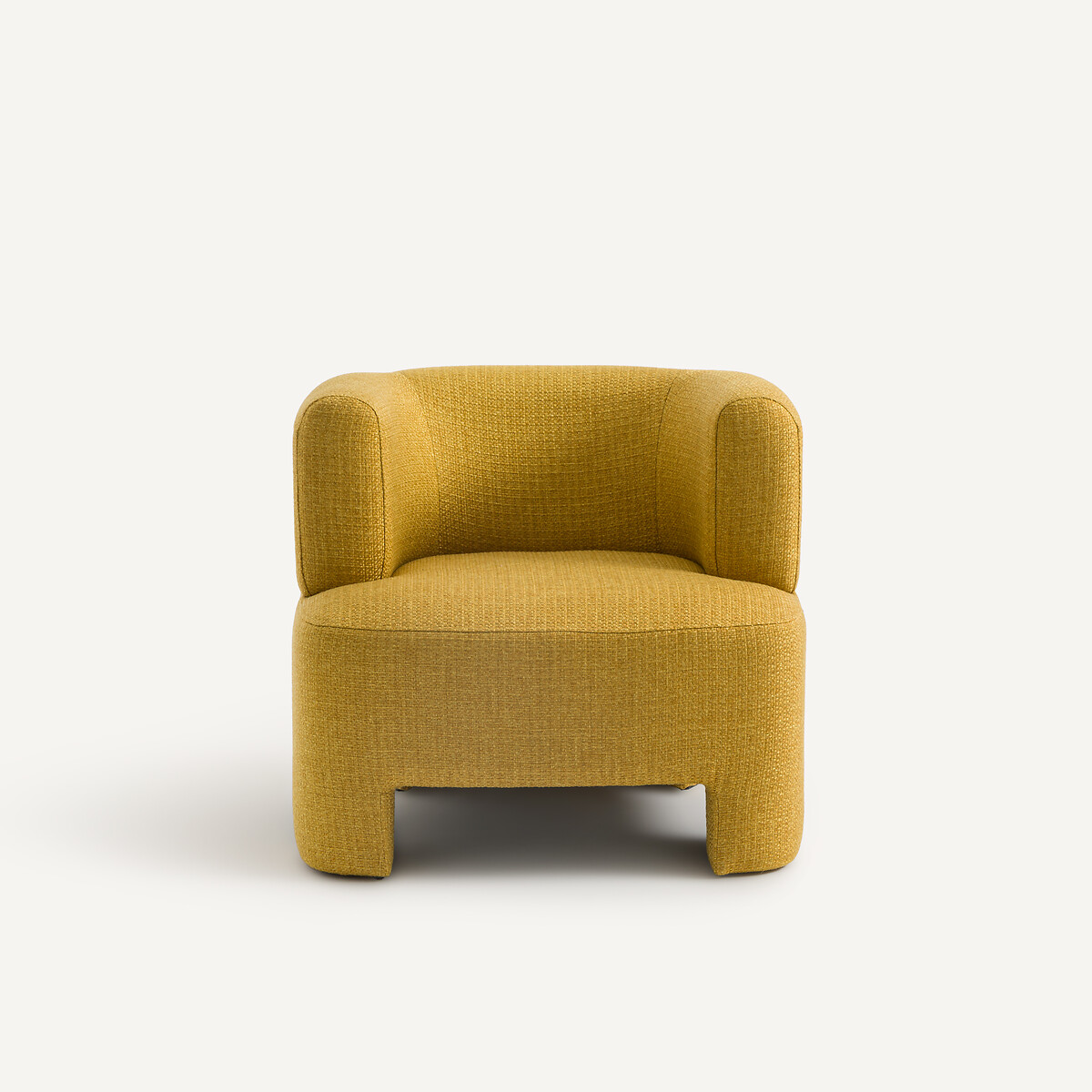 Kleine fauteuil in getextureerd polypropyleen Darrel zonnebloemgeel, AM.PM