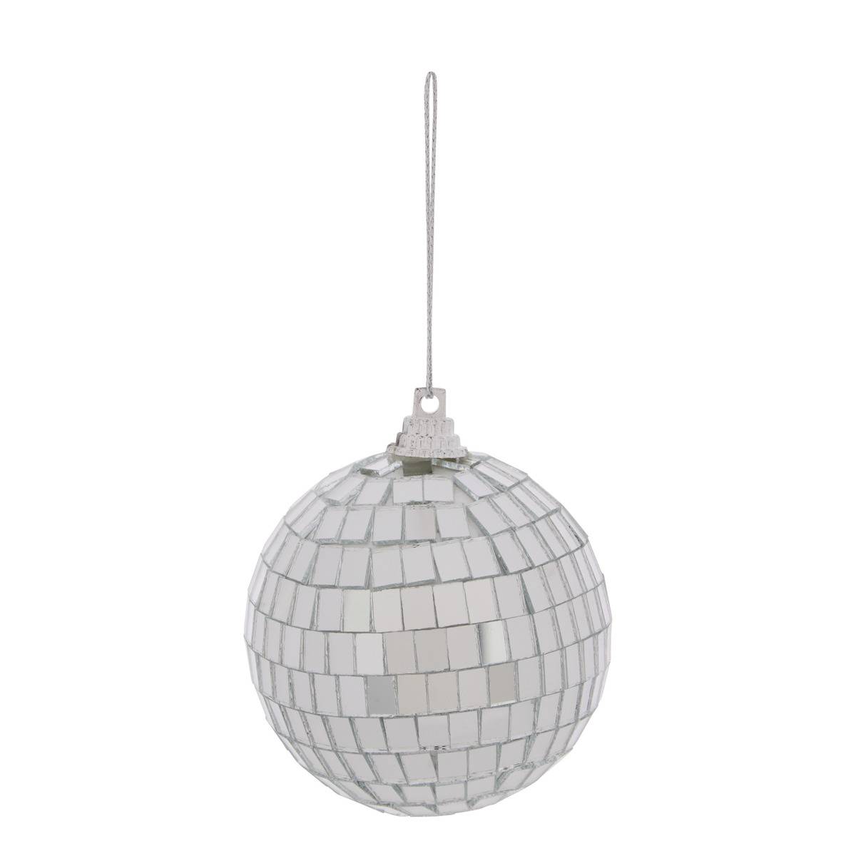 Boule de Noël facettée argentée D. 60 mm argent, FEERIC LIGHTS & CHRISTMAS