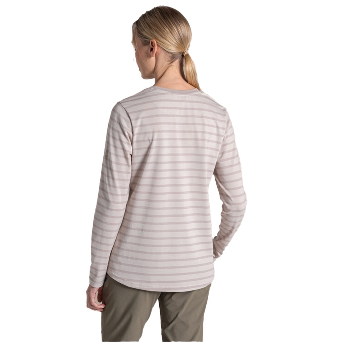 T-shirt manches longues motif/style à rayures AKONA rose, CRAGHOPPERS
