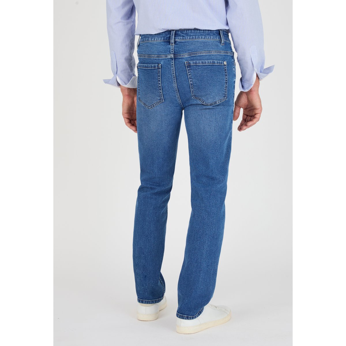 Jean droit 5 poches bleu denim clair, DAMART