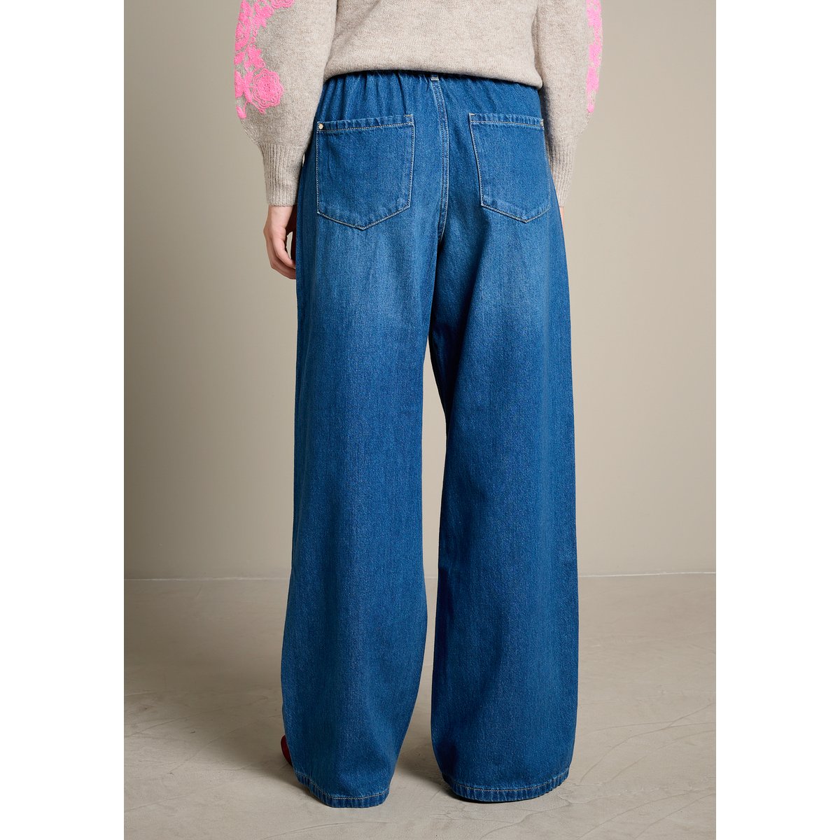 Jean large taille haute medium blue, LOLALIZA