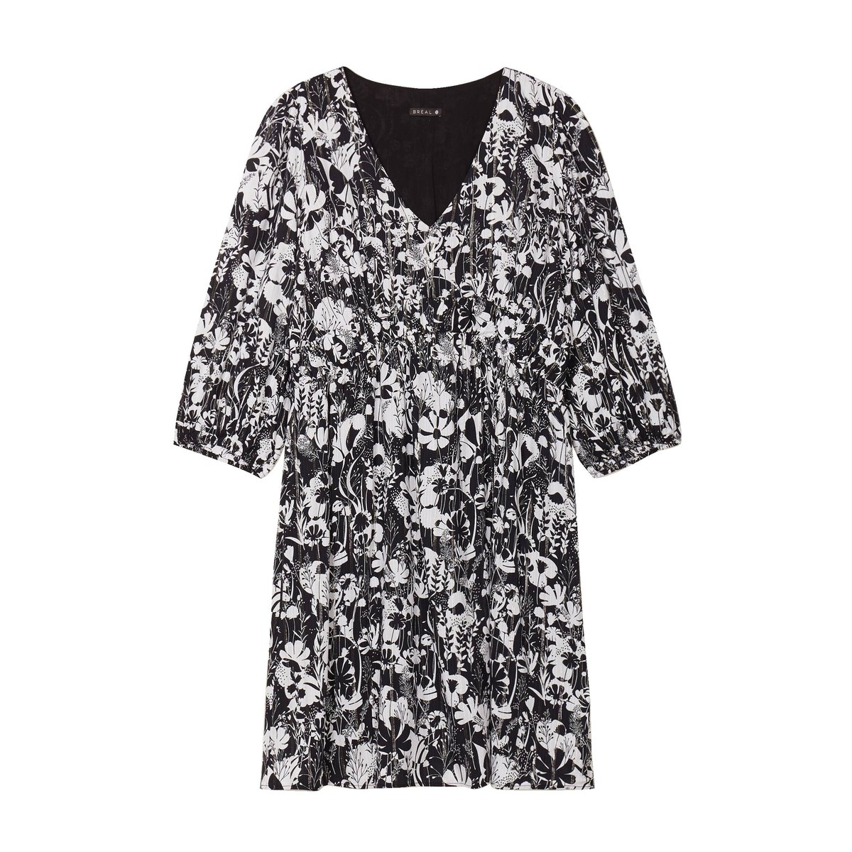 Robe évasée manches 3/4 noir, BREAL
