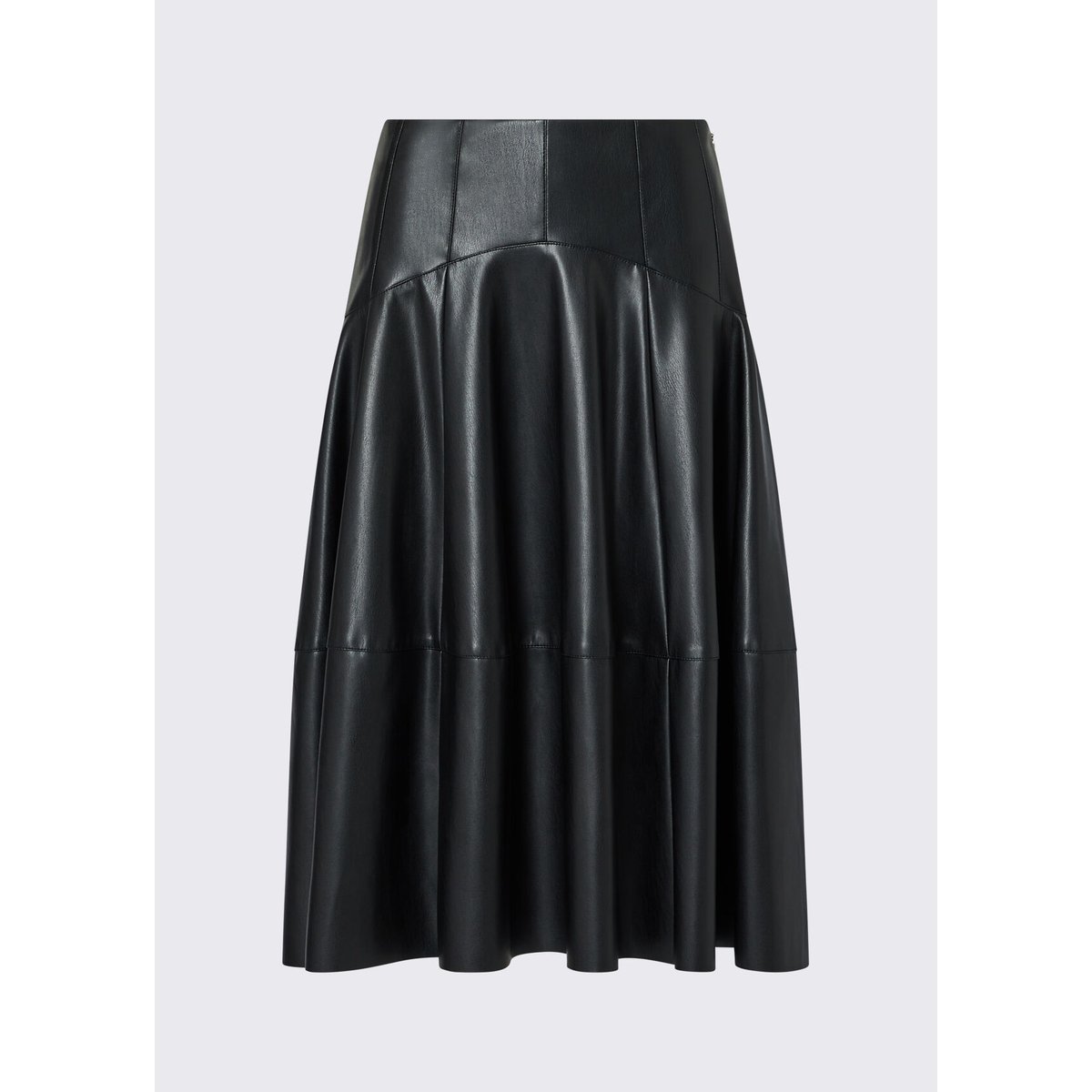Jupe midi en tissu enduit noir, LIU JO